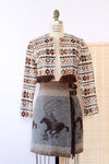 I Magnin Woven Fringe Bolero XS/S