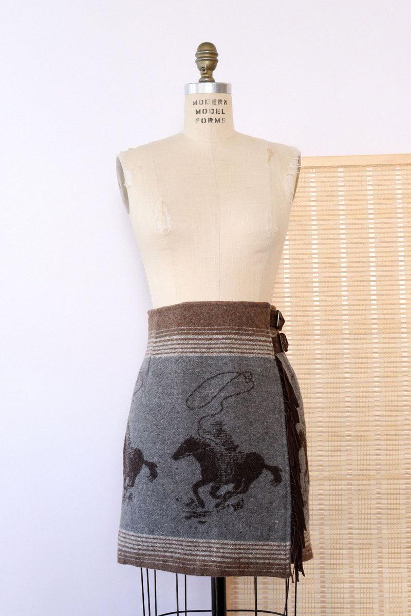 Rodeo Fringe Blanket Skirt S/M