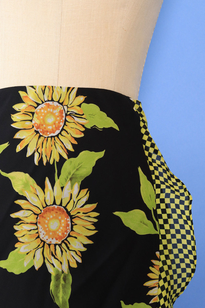 Sunflower Checkered Flutter Skirt M/L
