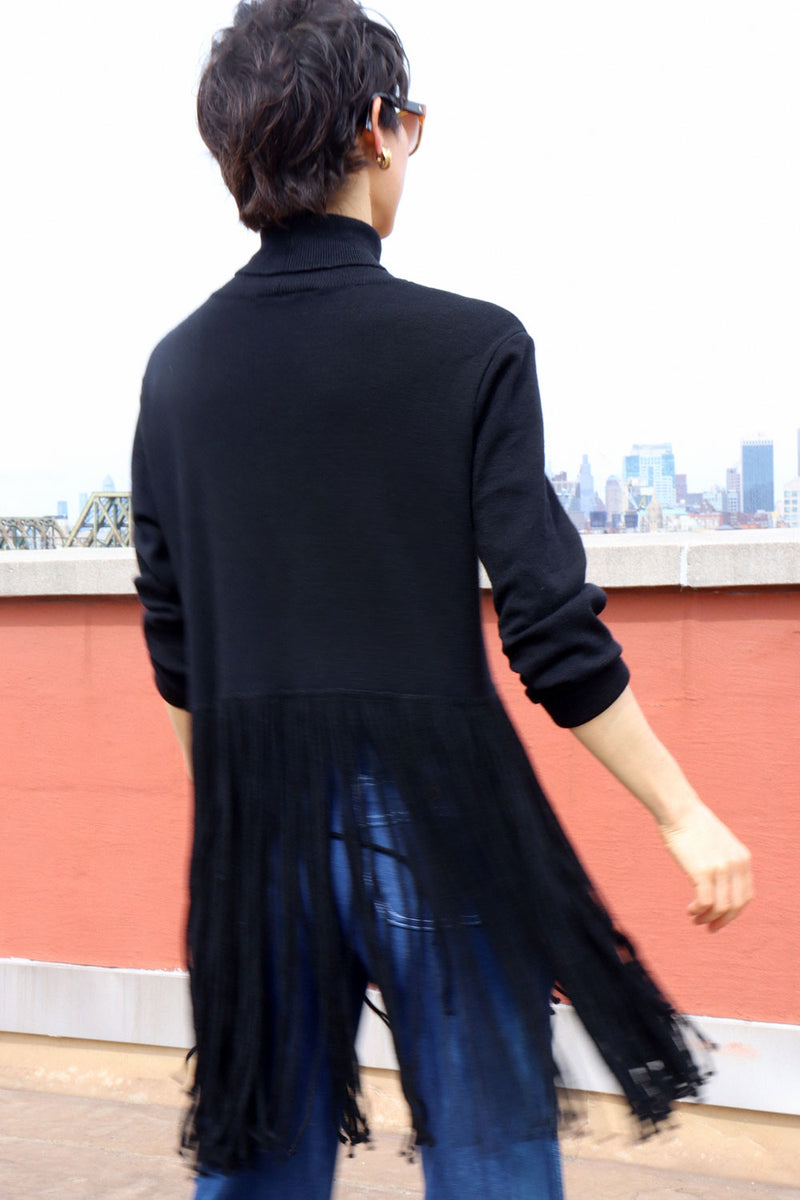 Jovine Wool Fringe Turtleneck S-L