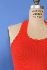 Tomato Red Knit Halter XS