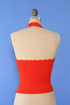 Tomato Red Knit Halter XS