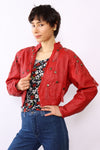 Cardinal Fringe Crop Leather Jacket XS/S