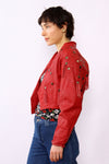 Cardinal Fringe Crop Leather Jacket XS/S