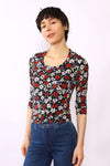 Y2K Silk Floral Knit Top XS/S