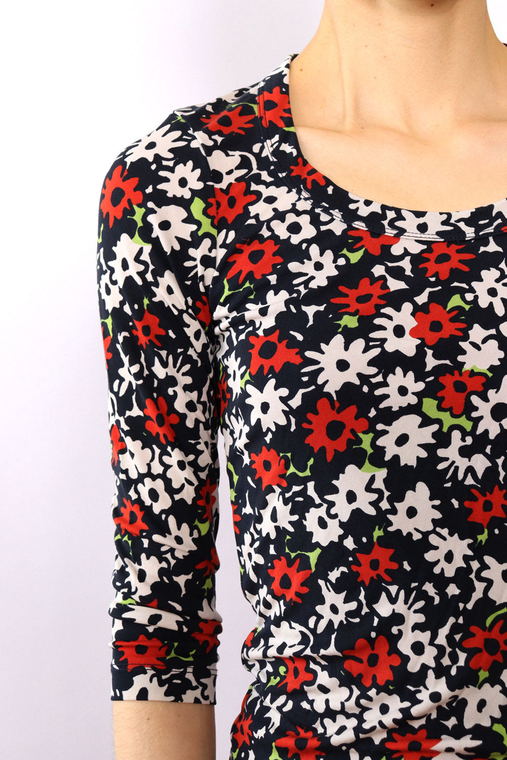 Y2K Silk Floral Knit Top XS/S
