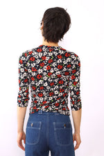 Y2K Silk Floral Knit Top XS/S