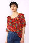 Putomayo Cotton Gauze Ruffle Top M