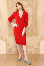 Slouchy Scarlet Sweater Dress S-L
