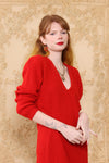 Slouchy Scarlet Sweater Dress S-L