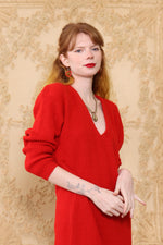 Slouchy Scarlet Sweater Dress S-L