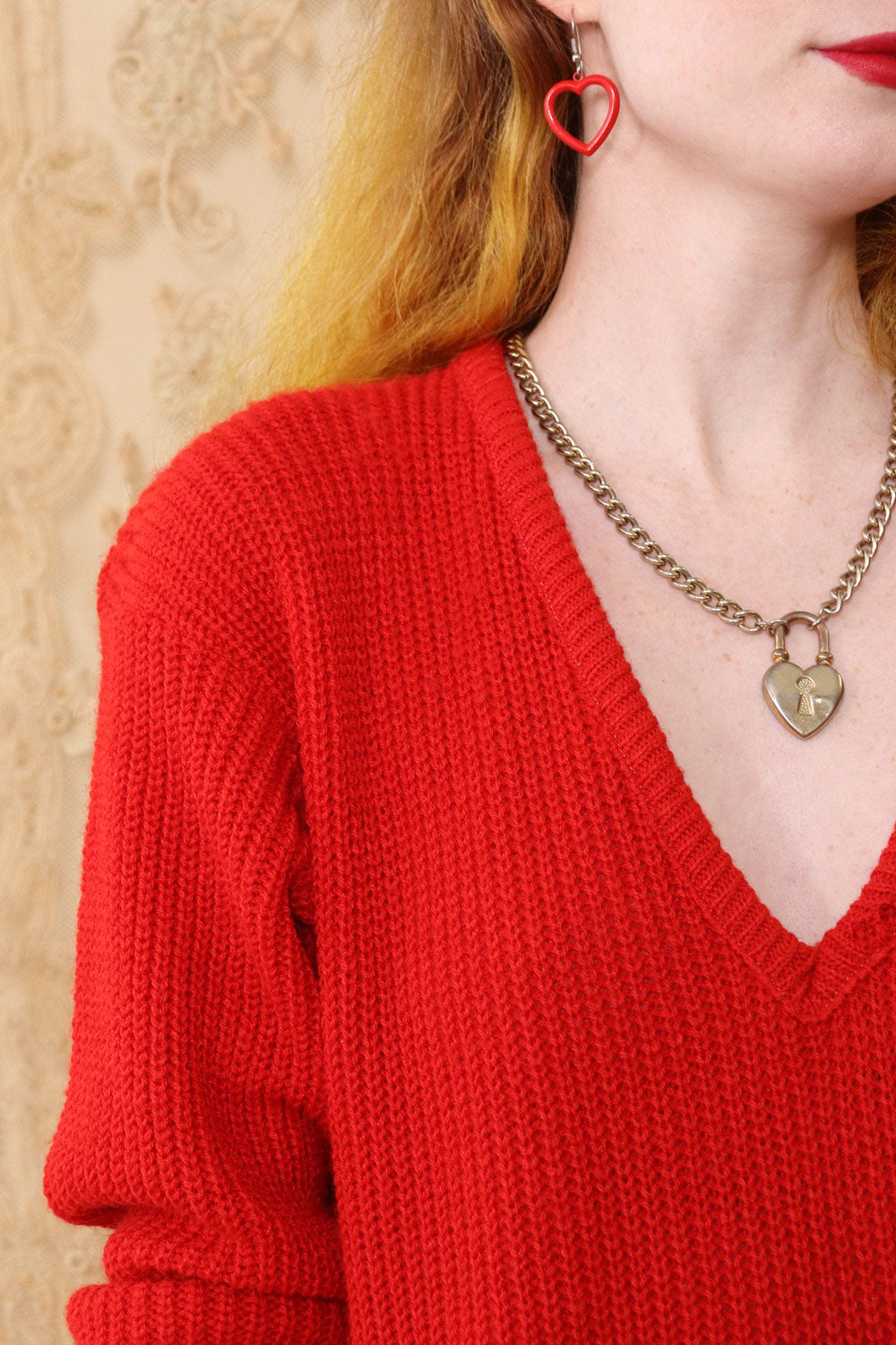 Slouchy Scarlet Sweater Dress S-L