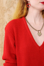 Slouchy Scarlet Sweater Dress S-L