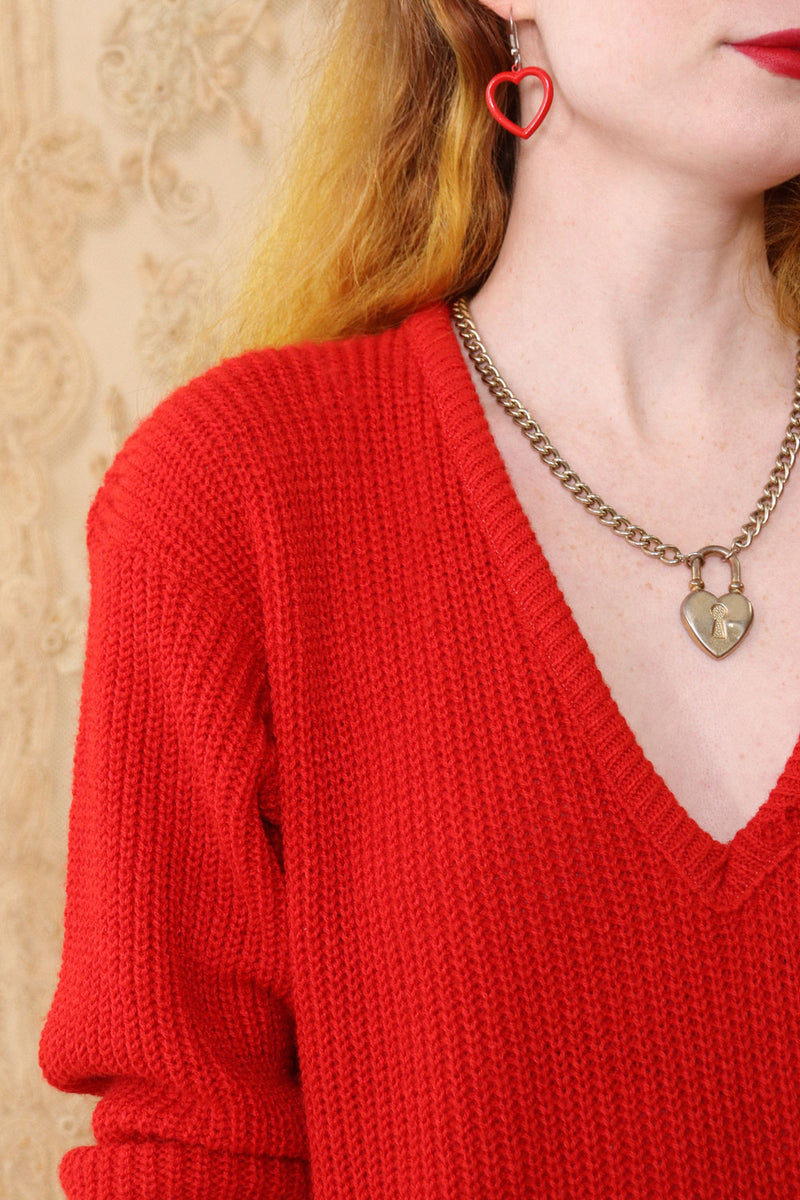 Slouchy Scarlet Sweater Dress S-L