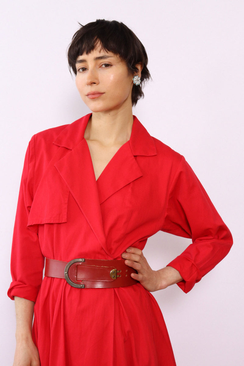 Solman Red Trench Dress XS/S