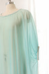 Turquoise Chiffon Sheer Caftan S-L