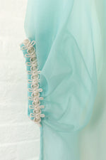 Turquoise Chiffon Sheer Caftan S-L