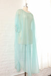 Turquoise Chiffon Sheer Caftan S-L