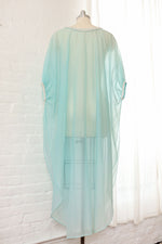 Turquoise Chiffon Sheer Caftan S-L