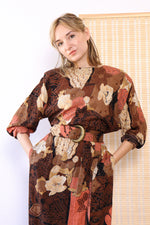 Cocoa Rose Abstract Belted Dress M/L