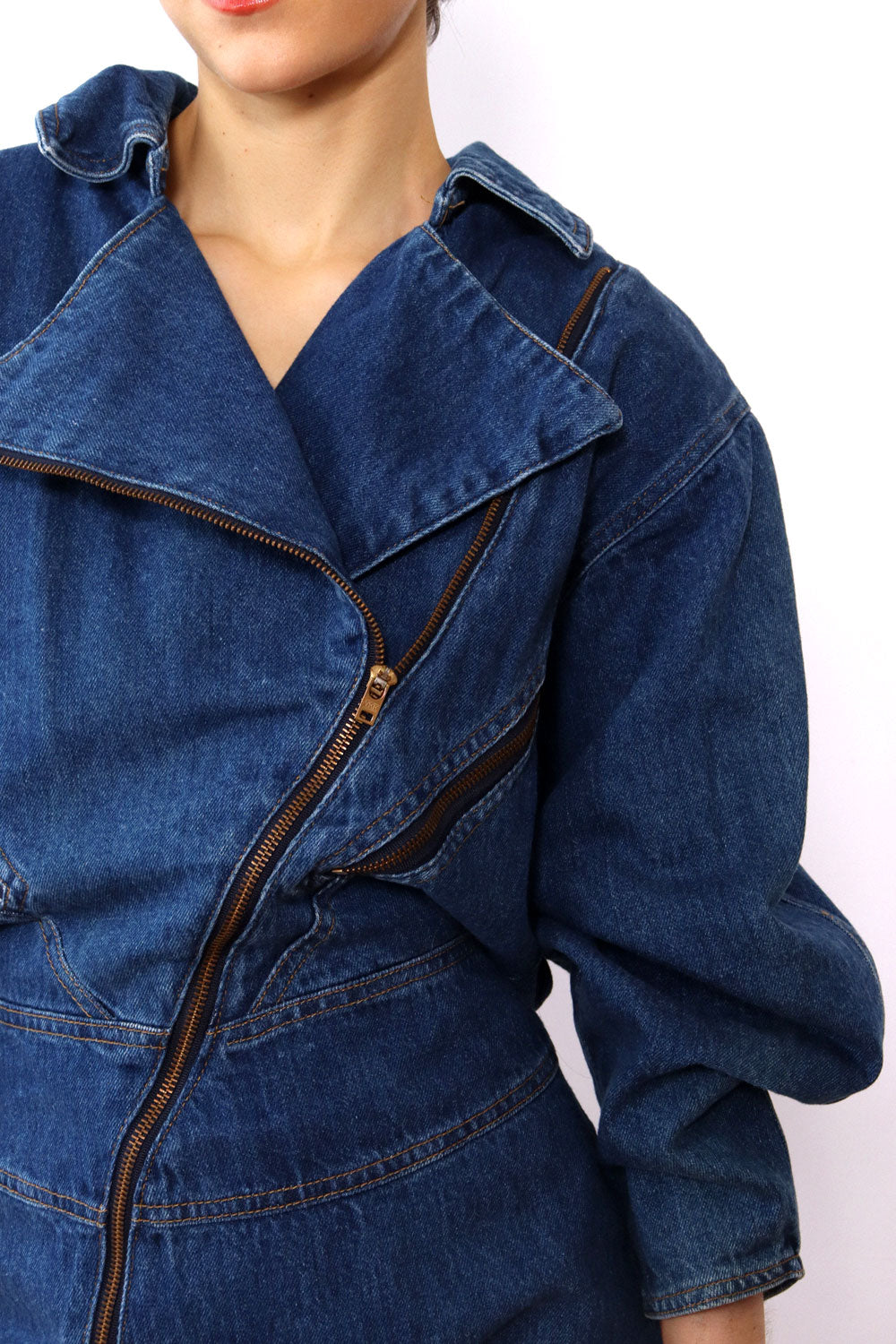Nina Piccalino Denim Moto Dress M/L