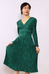 Mary McFadden Kale Plissé Dress XS