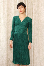 Mary McFadden Kale Plissé Dress XS