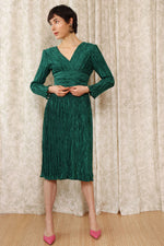 Mary McFadden Kale Plissé Dress XS
