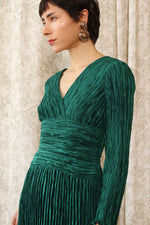 Mary McFadden Kale Plissé Dress XS
