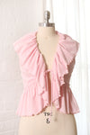 Baby Pink Tie Front Ruffle Top XS/S