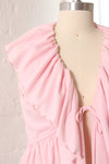 Baby Pink Tie Front Ruffle Top XS/S
