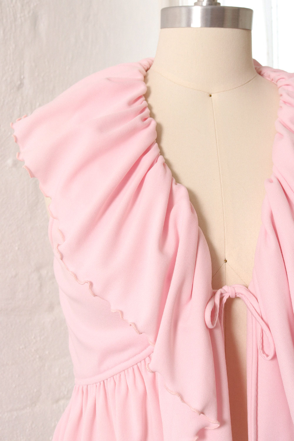 Baby Pink Tie Front Ruffle Top XS/S
