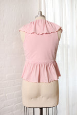 Baby Pink Tie Front Ruffle Top XS/S