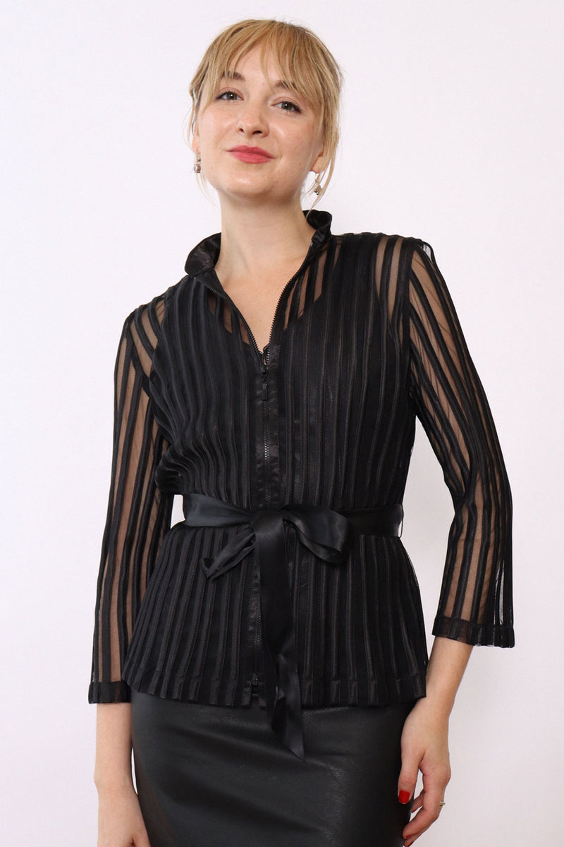 Matrix Sheer Satin Stripe Jacket S