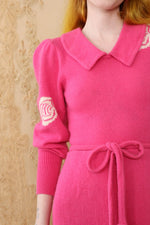 Carnation Pink Puffed Sweater Dress XS-M