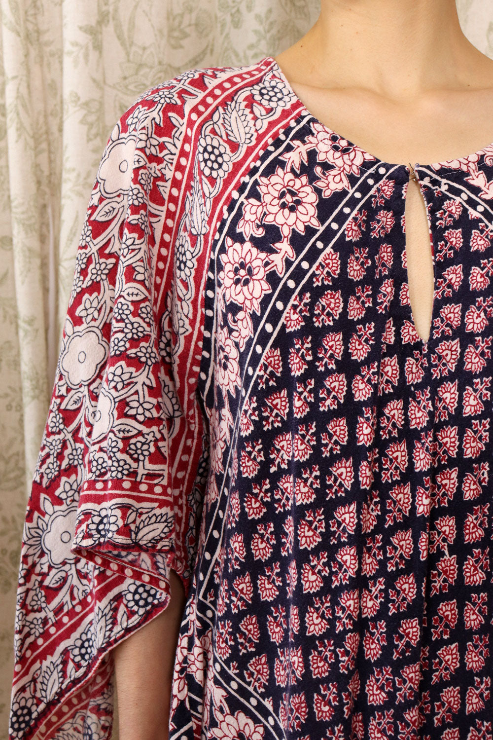 1970s Indian Cotton Full Sweep Maxi S-L