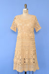 Natural Radial Crochet Mini Dress XS-M