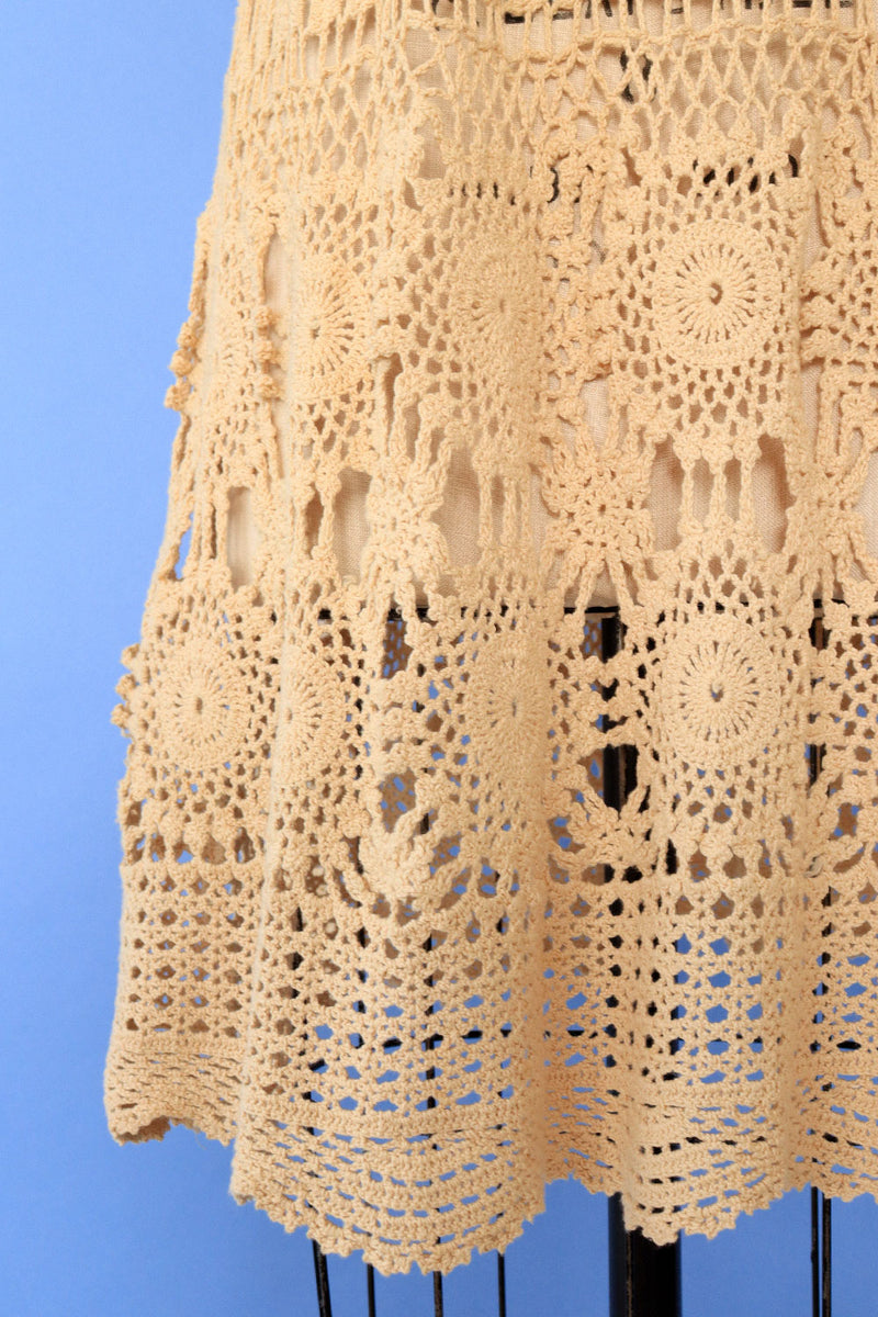Natural Radial Crochet Mini Dress XS-M