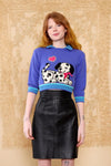 Periwinkle Puppy Crop Sweater XS
