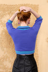 Periwinkle Puppy Crop Sweater XS