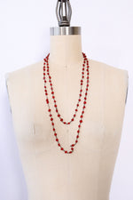 Blood Red Beaded Necklace