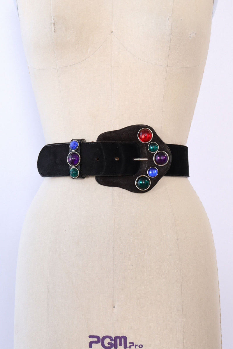 Bejeweled Suede Belt 27-31"