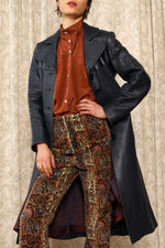 Midnight Leather 70s Belted Jacket XS