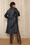 Midnight Leather 70s Belted Jacket XS