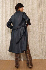 Midnight Leather 70s Belted Jacket XS