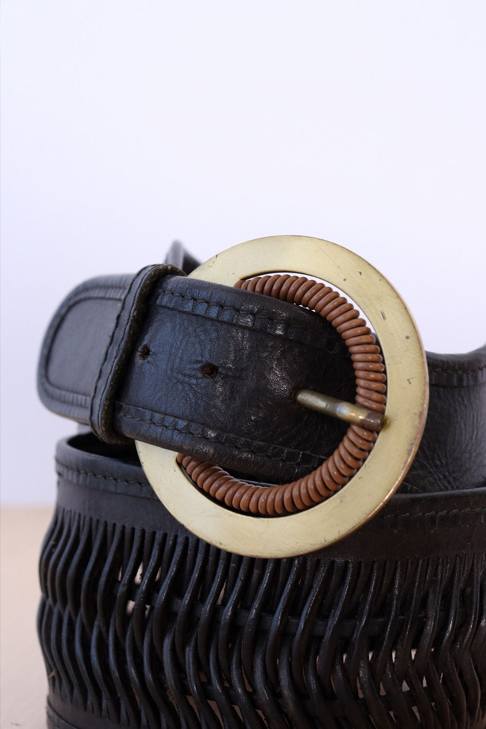 Quadraro Woven Leather Belt 25.5-28"