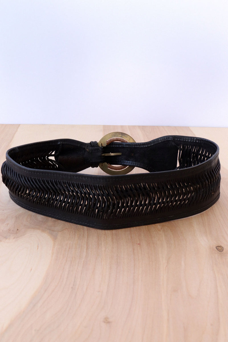 Quadraro Woven Leather Belt 25.5-28"