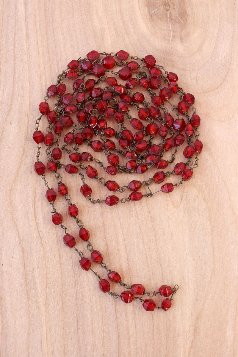 Blood Red Beaded Necklace