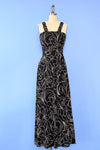 Monochrome Minimal Floral Maxi Dress XS-M