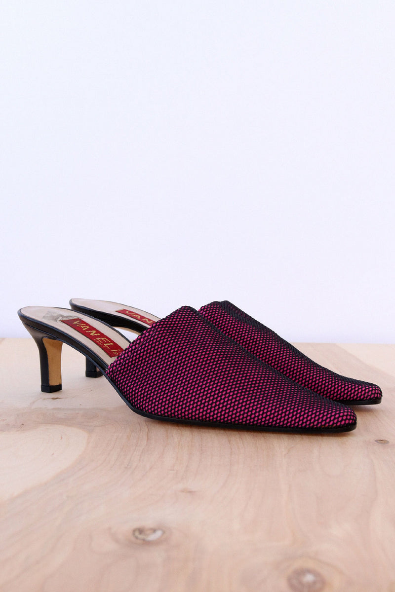 Hot Pink Mesh Punk Mules 9-10